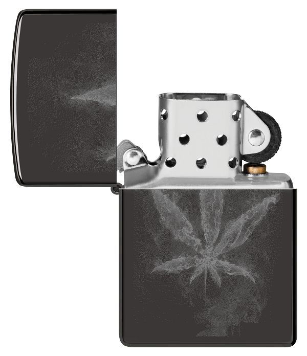 Zippo High Polish Blk Cannabis Design