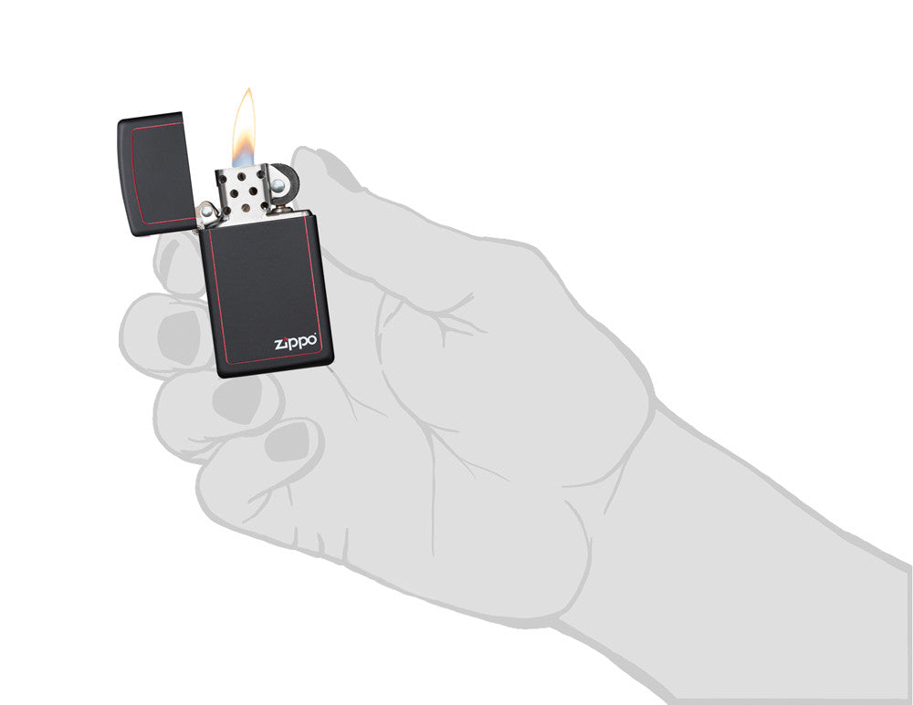 Slim Black Matte with Zippo border freeshipping - Zippo.ca