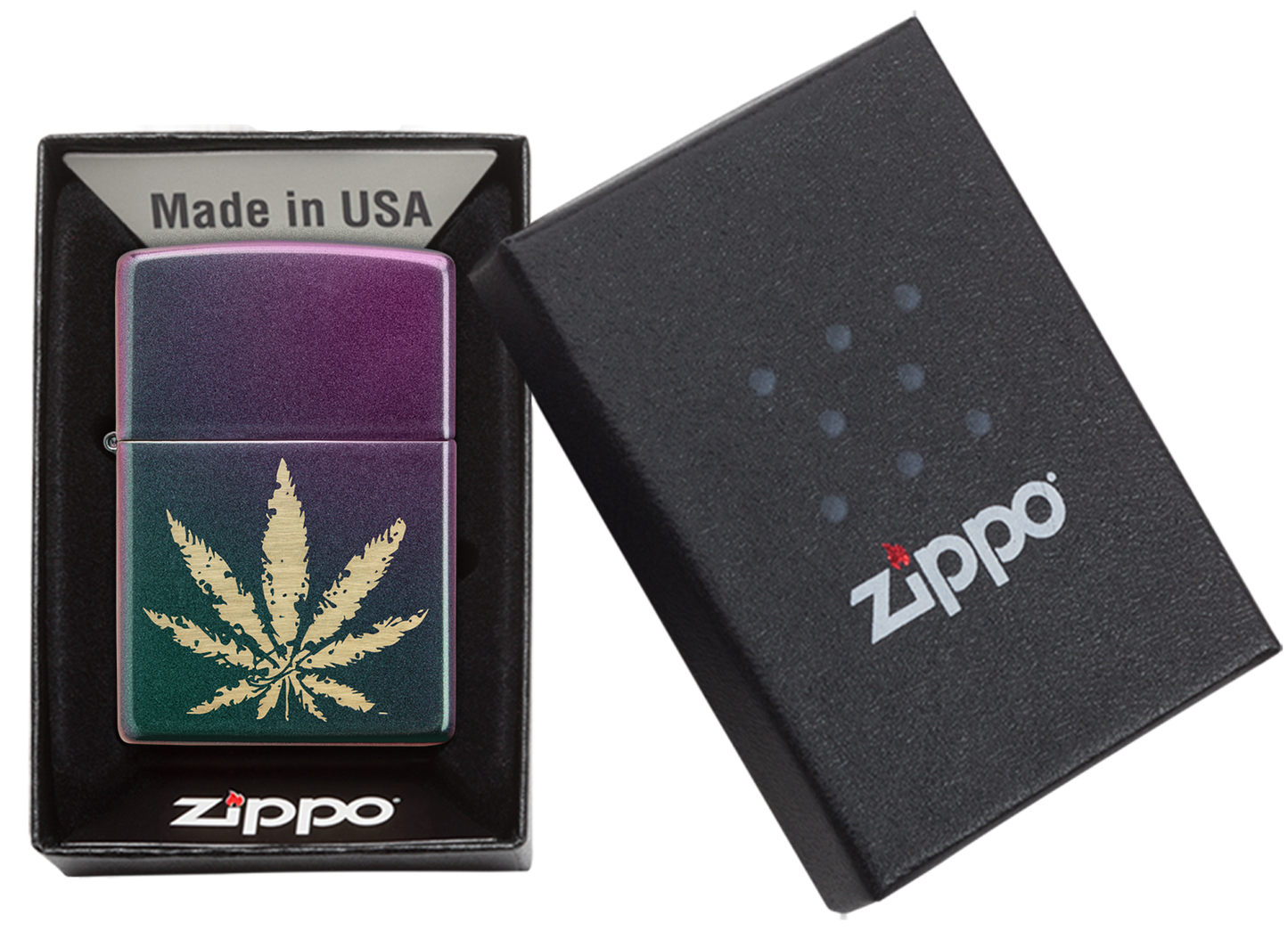 Iridescent Marijuana Leaf Design freeshipping - Zippo.ca