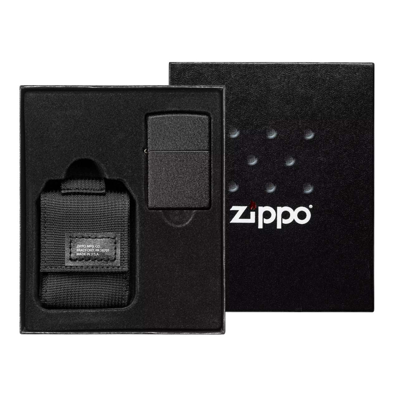 Black Pouch and Black Crackle Lighter Gift Set - Zippo.ca Black Pouch and Black Crackle Lighter Gift Set - Zippo.ca