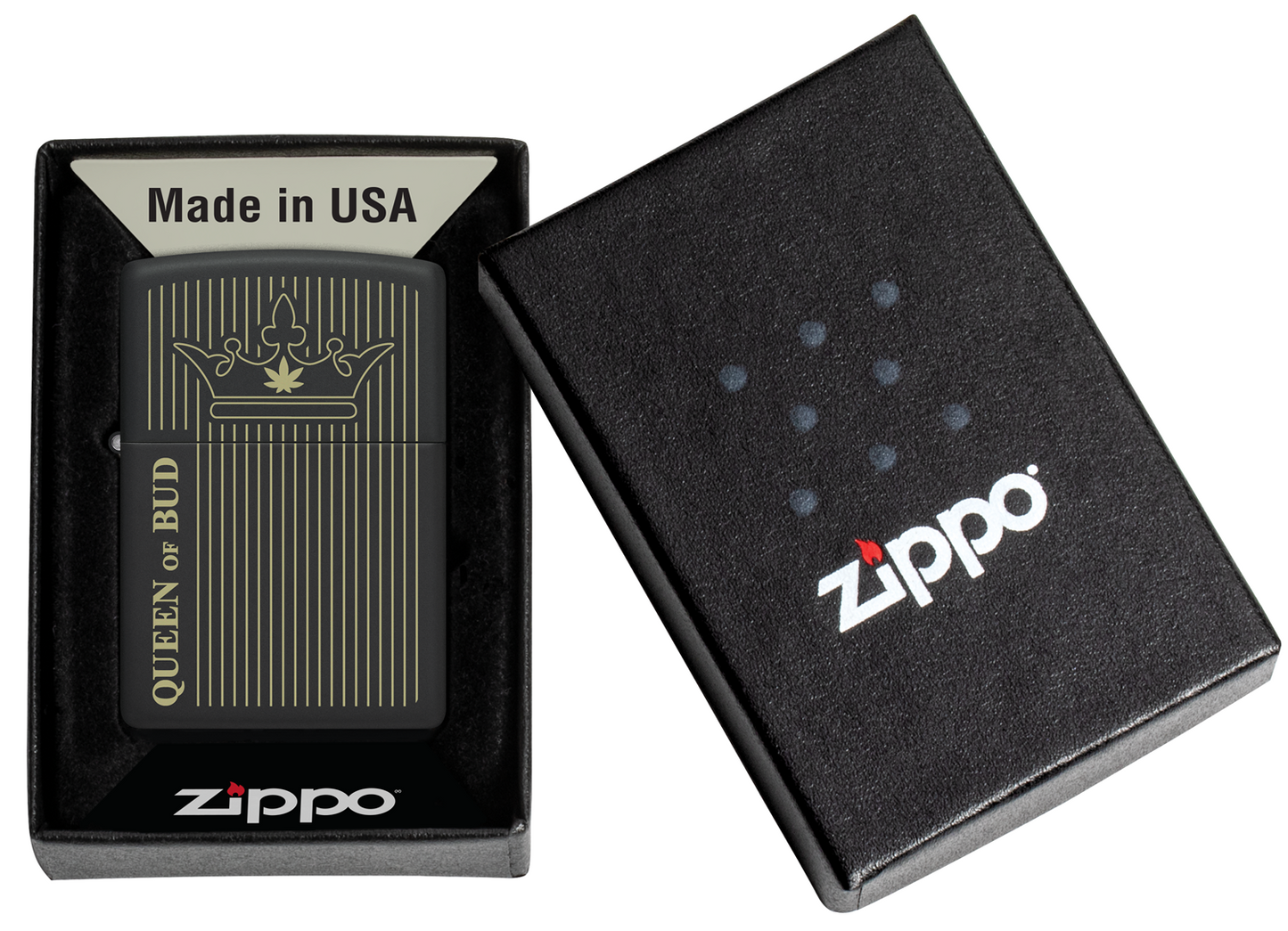 Zippo Black Obsidian Vertical Flame