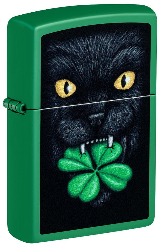 Zippo Lucky Cat Clover Design