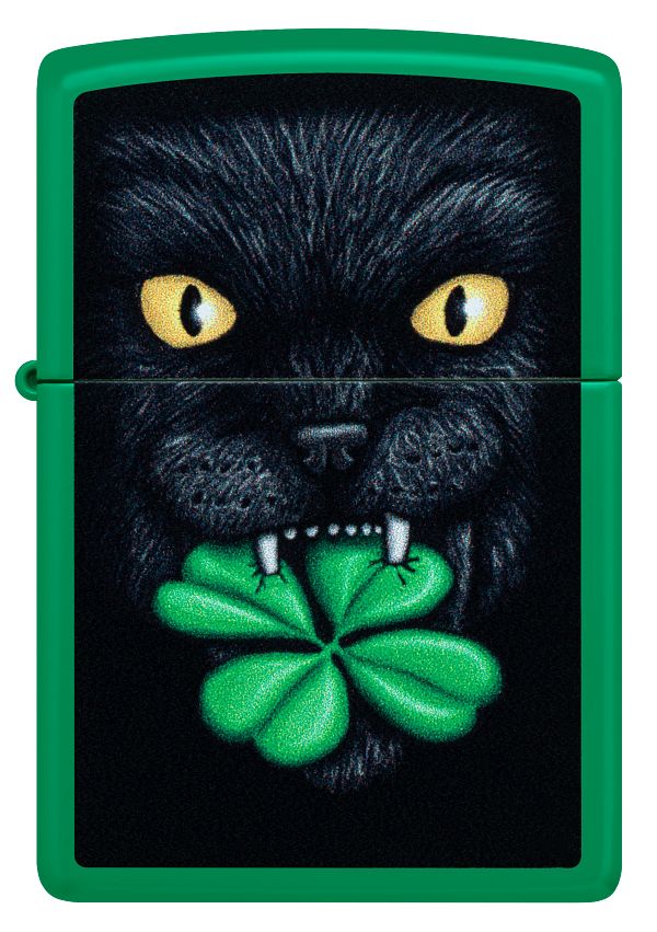Zippo Lucky Cat Clover Design