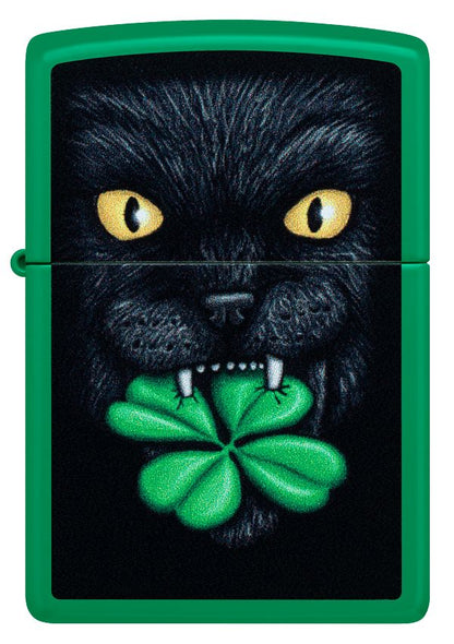 Zippo Lucky Cat Clover Design