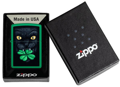 Zippo Lucky Cat Clover Design