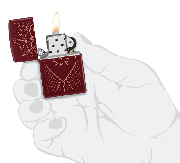 Zippo Heart and Daggers Design