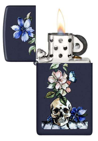 Zippo Horror and Goth Navy Skull