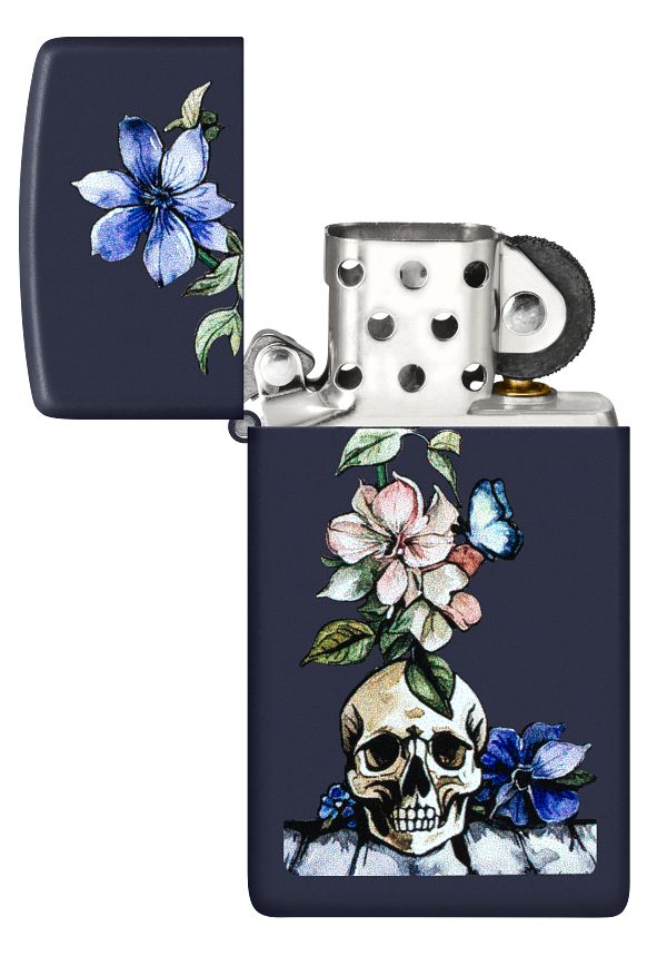 Zippo Horror and Goth Navy Skull
