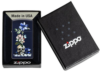 Zippo Horror and Goth Navy Skull