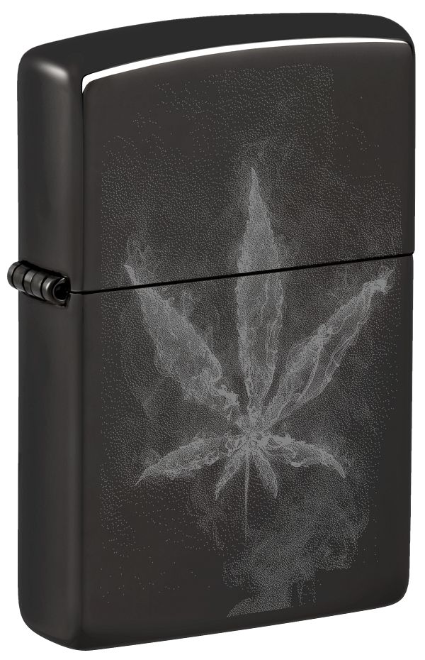 Zippo High Polish Blk Cannabis Design