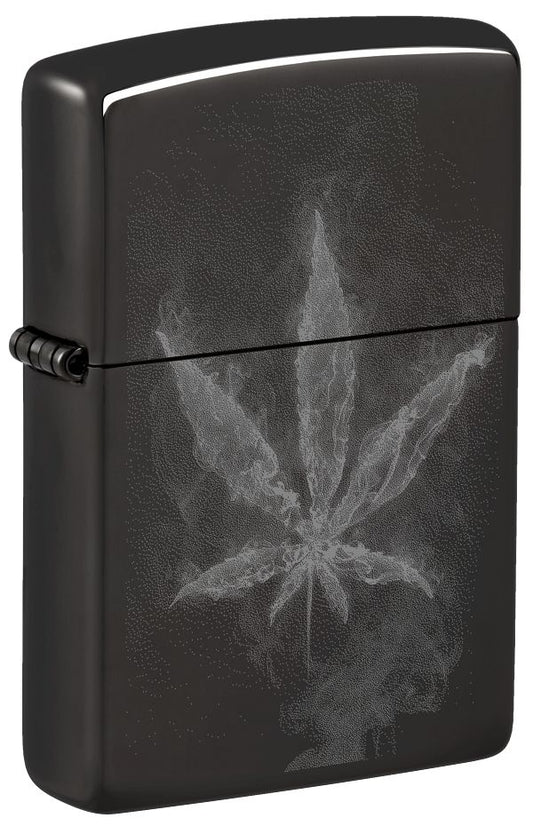 Zippo High Polish Blk Cannabis Design