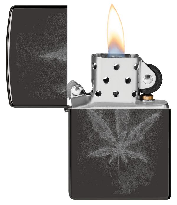 Zippo High Polish Blk Cannabis Design
