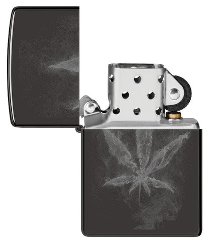 Zippo High Polish Blk Cannabis Design