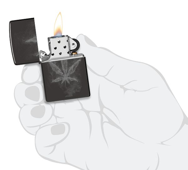 Zippo High Polish Blk Cannabis Design