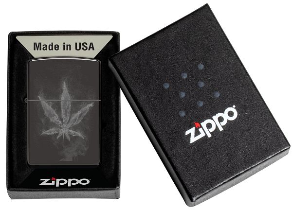 Zippo High Polish Blk Cannabis Design