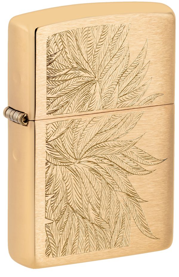 Zippo Gold Cannabis Engrave Design