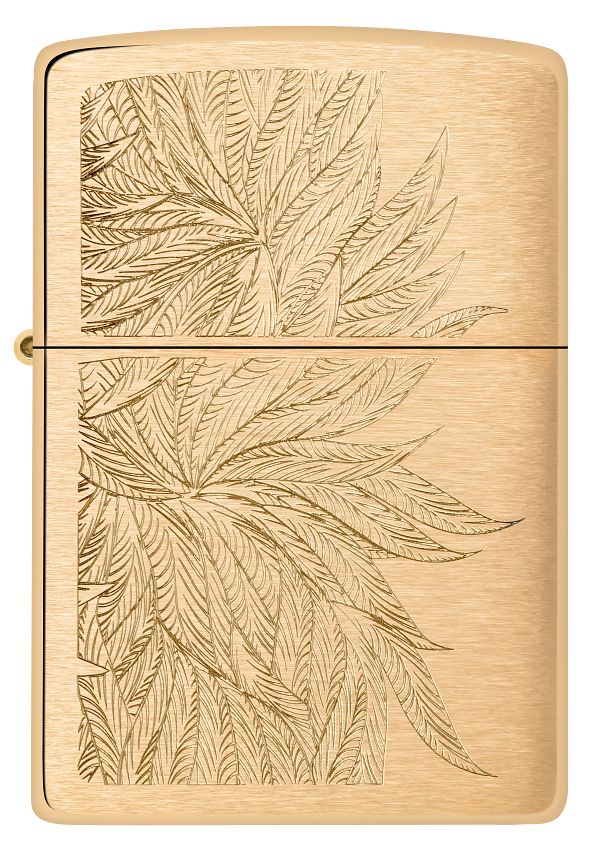 Zippo Gold Cannabis Engrave Design