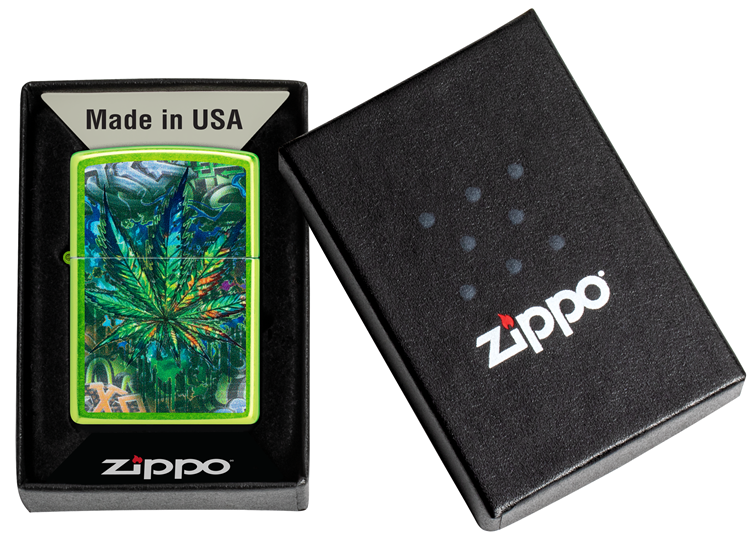Zippo Green Cannabis Design