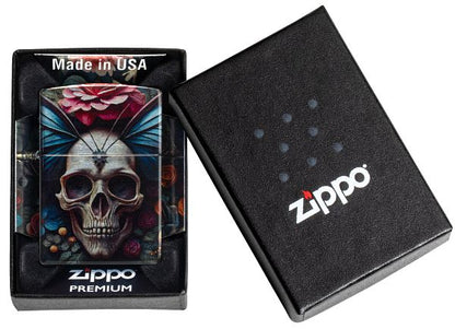 Zippo Horror and Goth Skull Flower