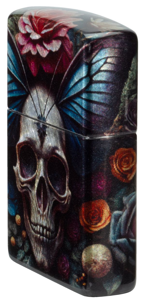 Zippo Horror and Goth Skull Flower