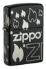 Zippo Design (Black Matte Laser 360) (48908)