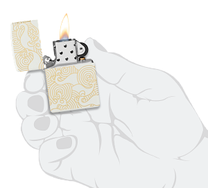 Zippo Waves Design (White Matte 360) (48909)