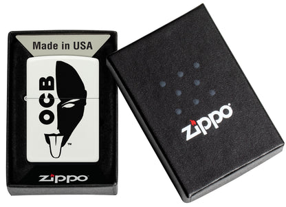 Zippo OCB Reg Blanc Mat Demi-Face (214-109225)