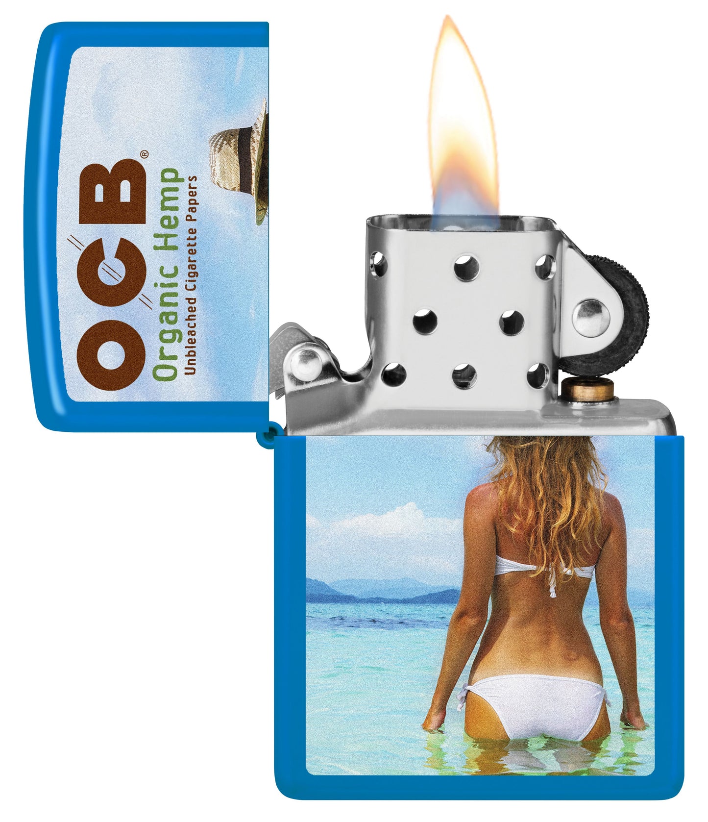 Zippo OCB Reg Sky Blue Matte Beach Art (48628-110385)