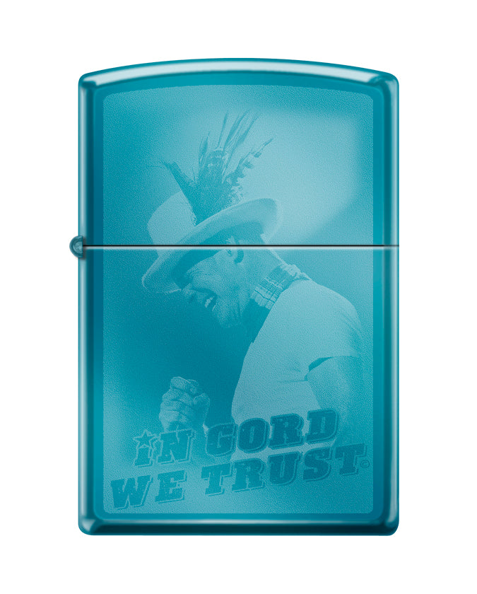 Zippo In Gord We Trust Blue