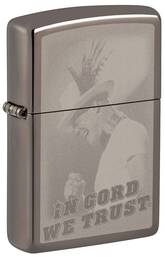 Zippo In Gord We Trust Black Ice