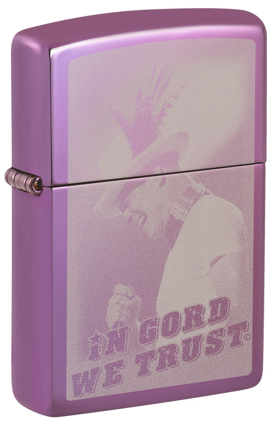 Zippo In Gord We Trust Purple