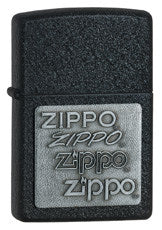 Black Crackle Silver Zippo Emblem freeshipping - Zippo.ca