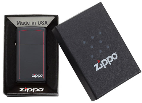 Slim Black Matte with Zippo border freeshipping - Zippo.ca