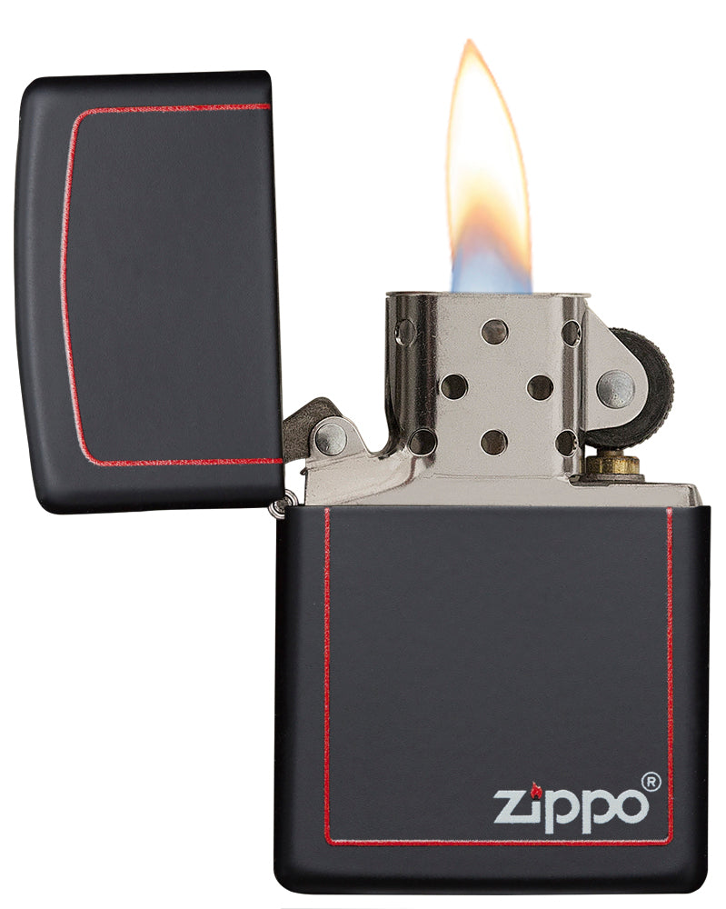 Black Matte with Zippo Border freeshipping - Zippo.ca