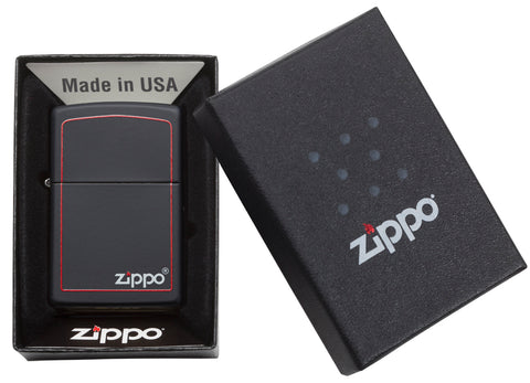 Black Matte with Zippo Border freeshipping - Zippo.ca