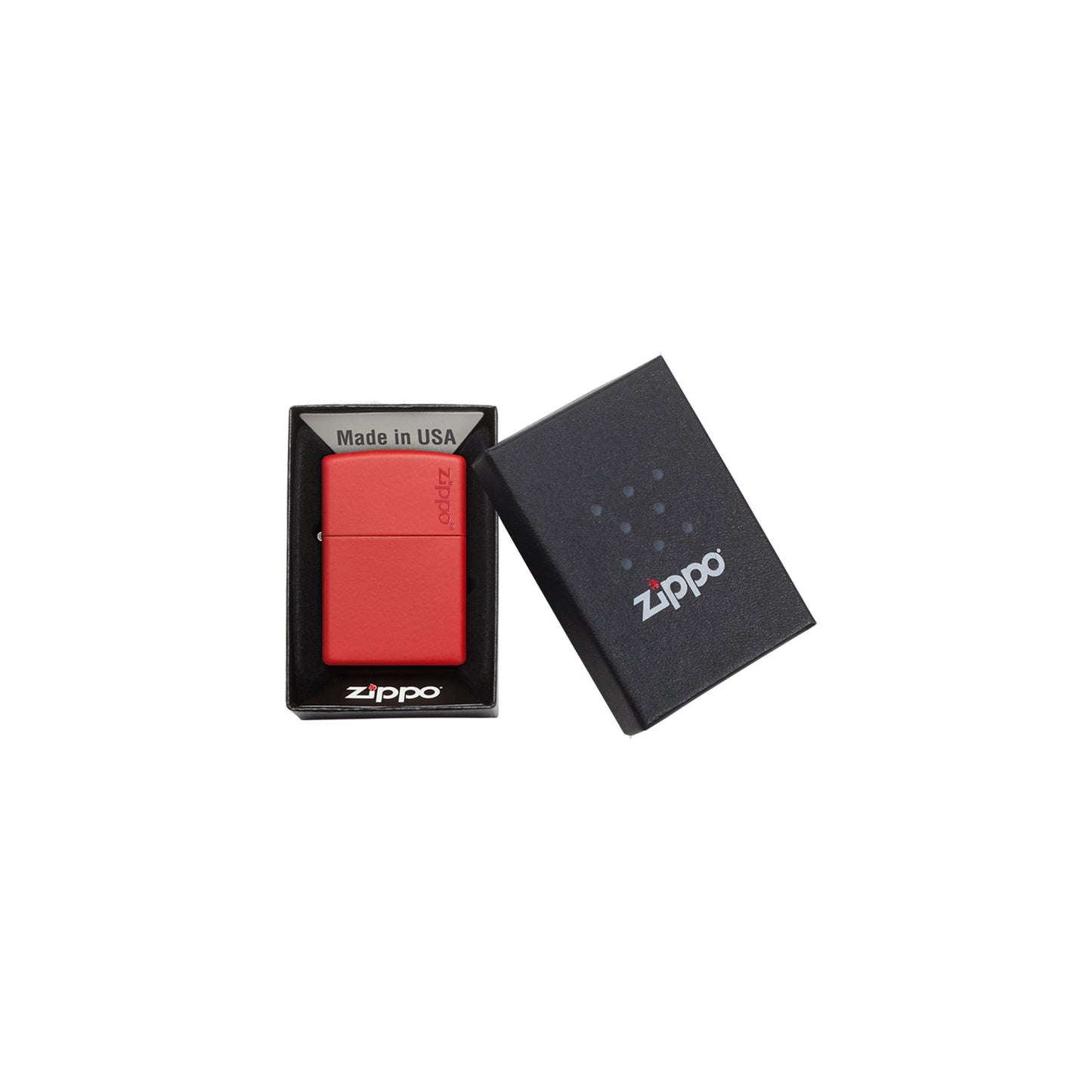 Rouge mat avec logo Zippo