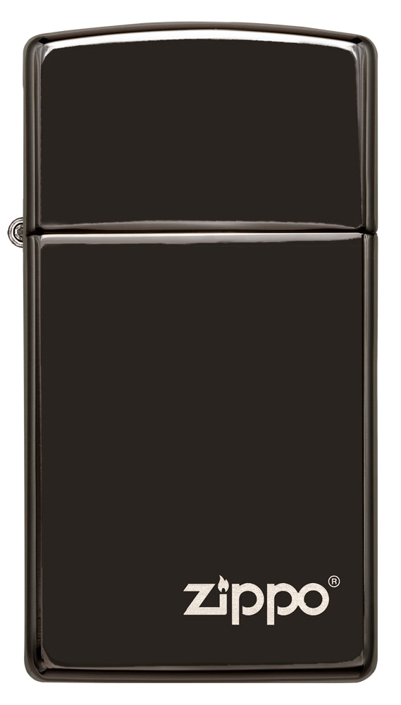 Slim High Polish Black - Ebony with Zippo logo freeshipping - Zippo.ca