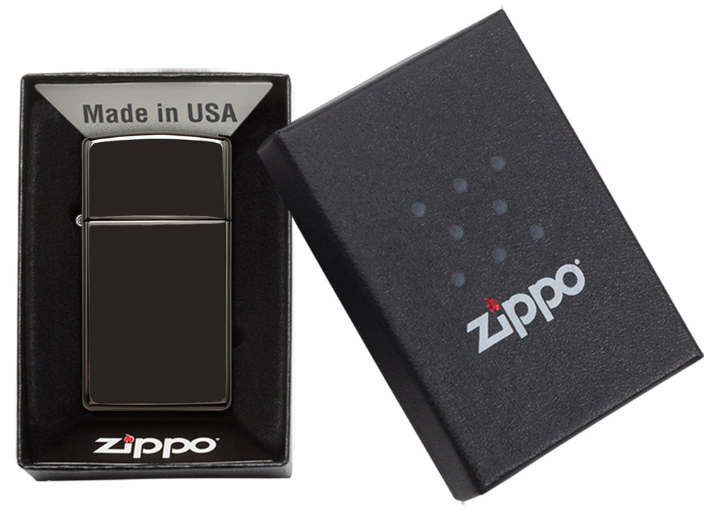 Slim High Polish Black - Ebony freeshipping - Zippo.ca