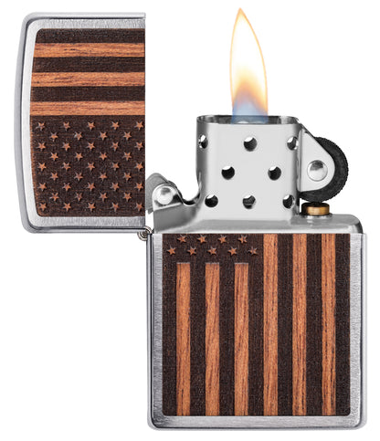 Woodchuck USA Flag - Mahogany Emblem freeshipping - Zippo.ca