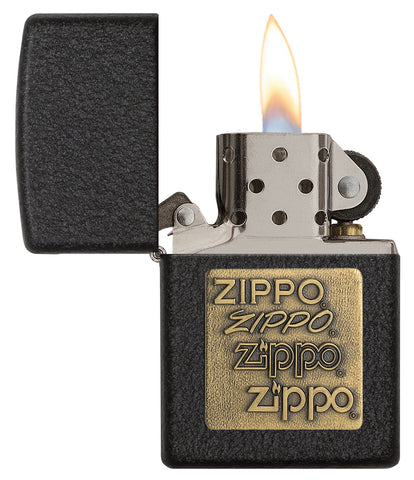 Black Crackle Gold Zippo Logo freeshipping - Zippo.ca