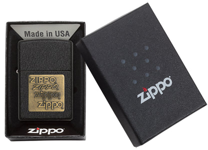 Black Crackle Gold Zippo Logo freeshipping - Zippo.ca