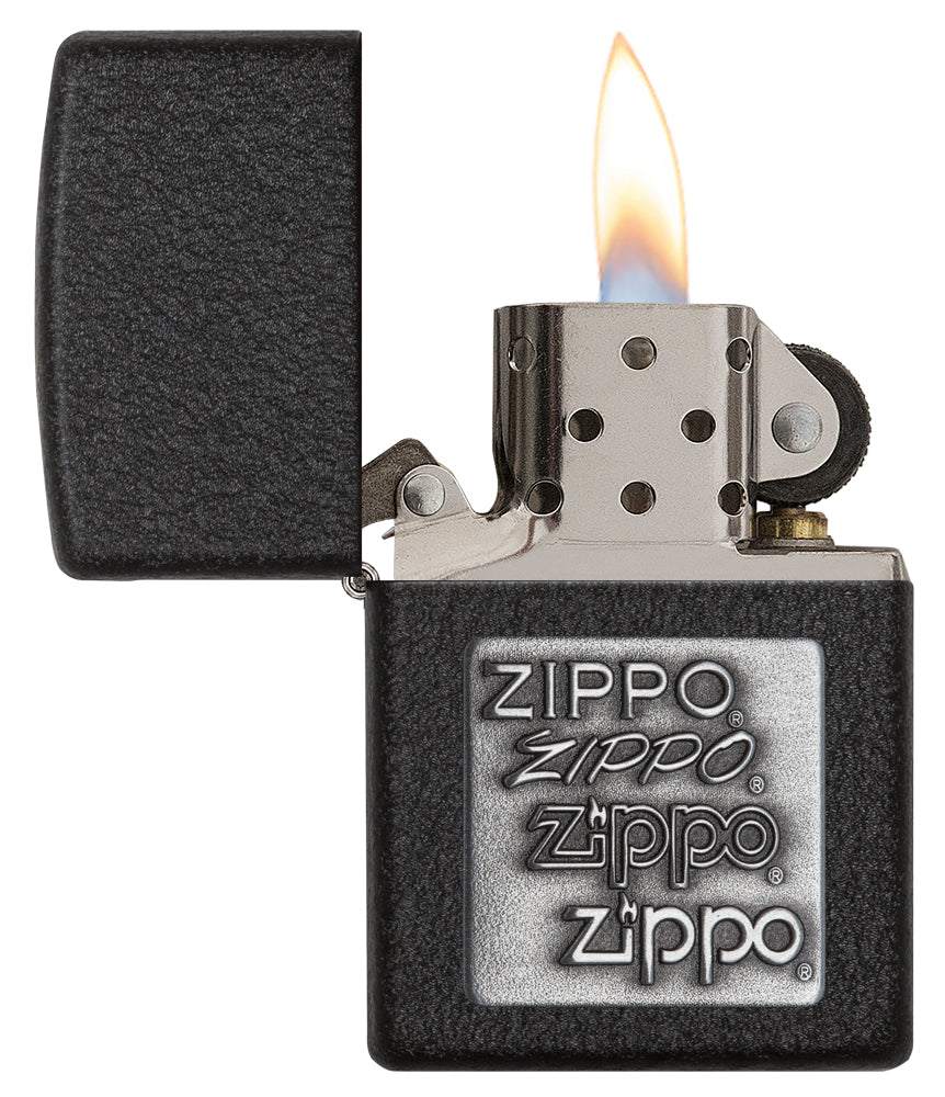 Black Crackle Silver Zippo Emblem freeshipping - Zippo.ca