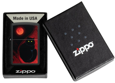 Zippo 218 Black Cat Design ( 48453 )