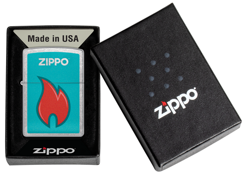Zippo Teal Red Flame (48495) PF