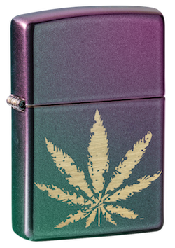 Iridescent Marijuana Leaf Design freeshipping - Zippo.ca