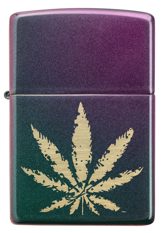 Iridescent Marijuana Leaf Design freeshipping - Zippo.ca