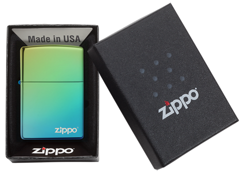 Classic High Polish Teal with Zippo Logo freeshipping - Zippo.ca