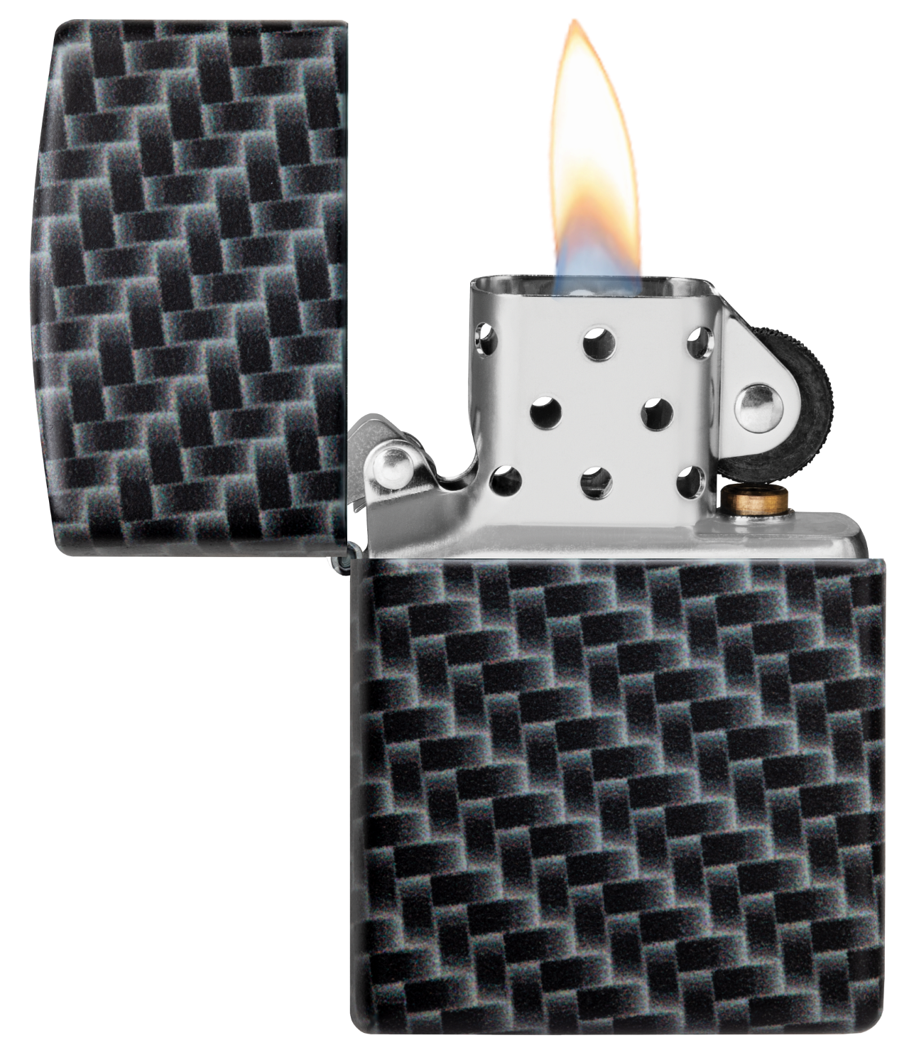 Zippo White Matte, Carbon Fibre Design freeshipping - Zippo.ca