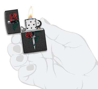 Zippo Rose Dagger Tattoo Design