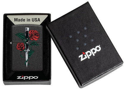 Zippo Rose Dagger Tattoo Design